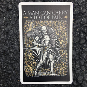 Sticker A Man Can Carry A Lot of Pain 2.5" w x 4" h