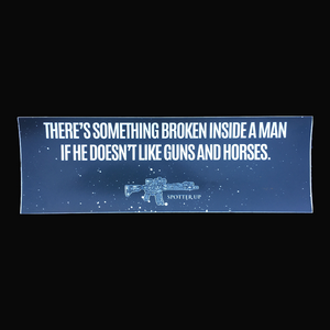 Bumpersticker Guns and Horses 3" x 9"